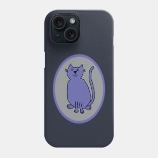 Very Peri Cat on Ultimate Gray Oval Phone Case