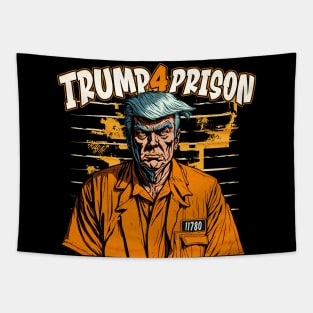 Retro Trump for Prison Illustration Tapestry