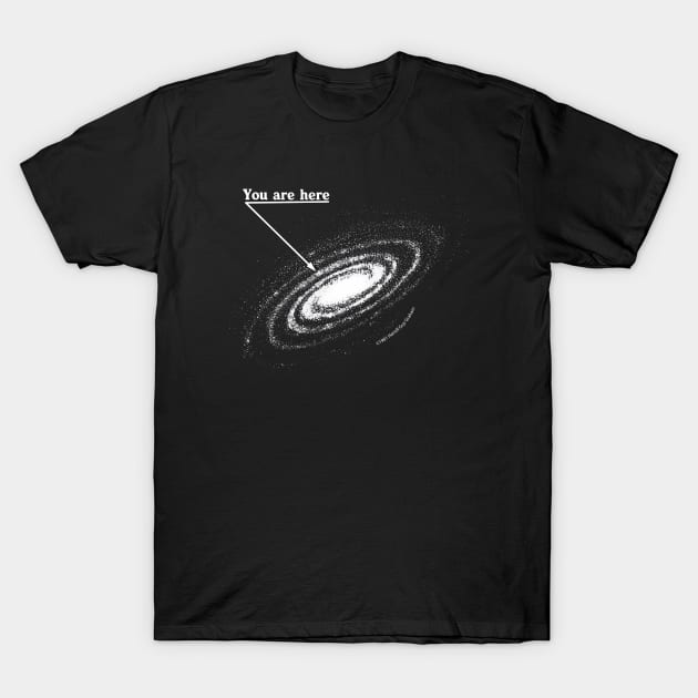 You are here, Milky Way galaxy - Teepublic t-shirt