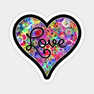 Love Heart Floral Flower Neon Bright Rainbow Magnet