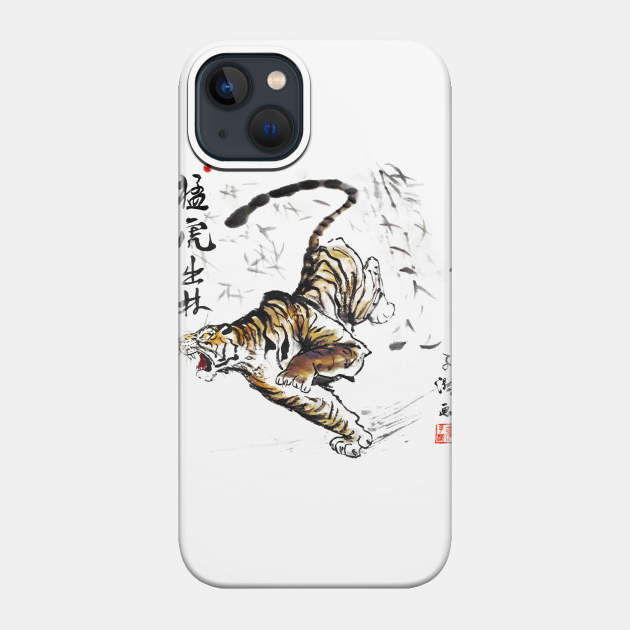 Tiger comes out of Forest - Tiger - Phone Case