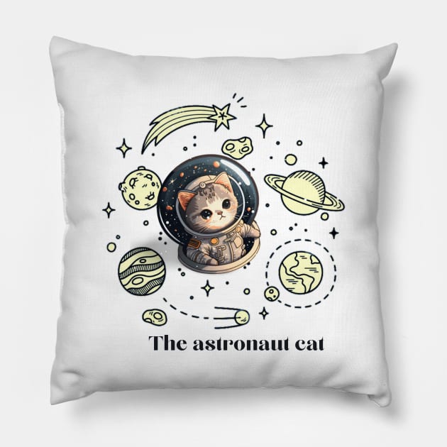 astronaut cat Pillow by himary