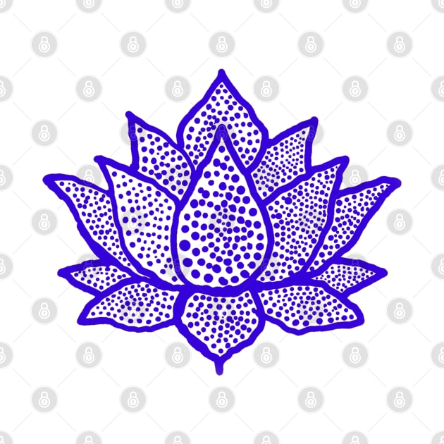 Navy blue spotted lotus flower by Dexter1468