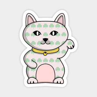 Lucky Cat Full of Clovers Magnet