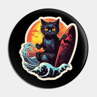 Black Cat Surf Club Pin