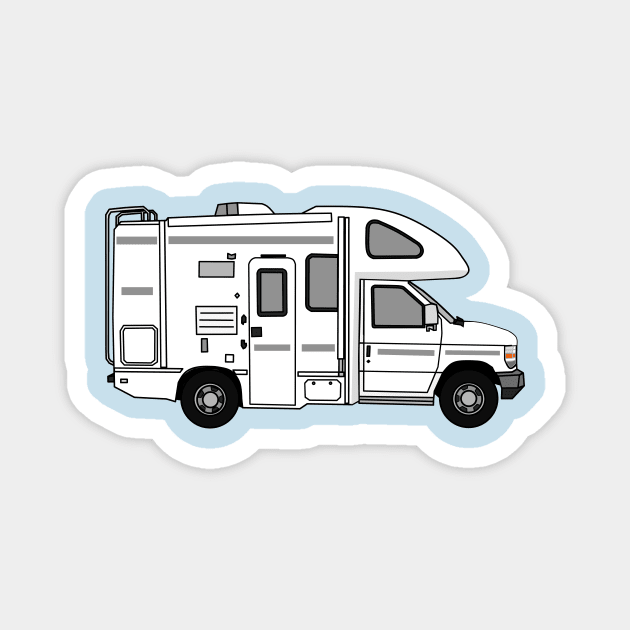 Campervan cartoon illustration Magnet by Miss Cartoon