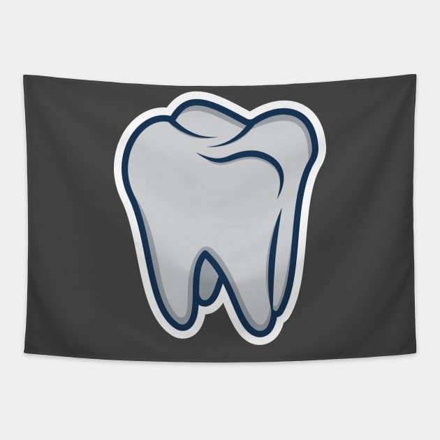 Tooth vector icon illustration. Healthcare and medical objects icon design concept. Dentist tooth object logo design. Tapestry by AlviStudio