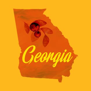 The State of Georgia - Peach Watercolor T-Shirt