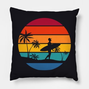 California Surfing retro Surfer Pillow