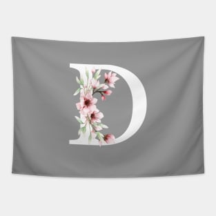 Monogram Letter D With Cherry Blossoms Tapestry