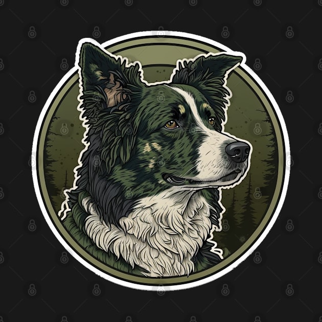 Border Collie Camouflage Motif by Mike O.