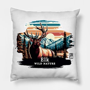 Elk - WILD NATURE - ELK -10 Pillow