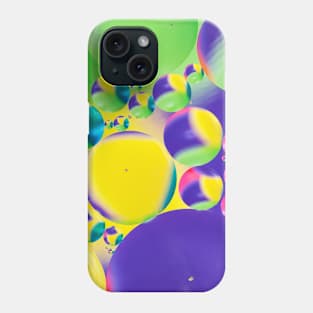 Colorful close up of oil drops in water Phone Case