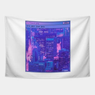 Cybercore Cyberpunk City Tapestry