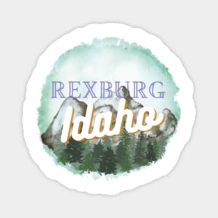 rexburg idaho mountain watercolor Magnet