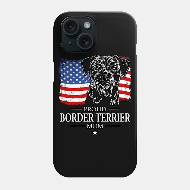 Border Terrier Mom American Flag patriotic dog Phone Case by wilsigns