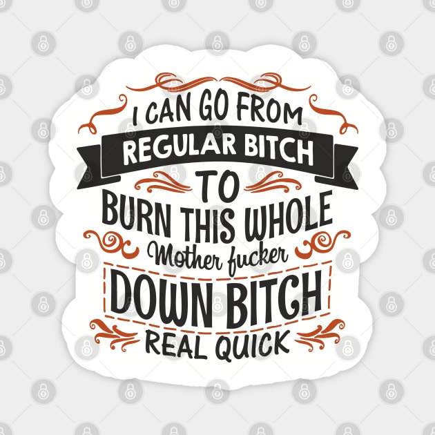 Regular Bitch To Wild Temper Drama Queen Magnet by Anticorporati