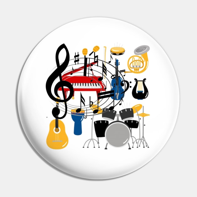 Music Pin by ART&LINES