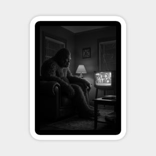 Bigfoot watching TV in his room #2 Magnet