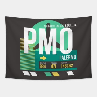 Palermo (PMO) Airport // Retro Sunset Baggage Tag Tapestry