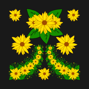 sunflowers blossom sunflower floral pattern flower T-Shirt