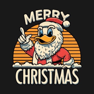 Santa Duck Merry Christmas Vintage T-Shirt