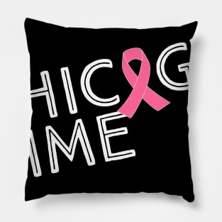 Pink Ribbon Chicago Dime Breast Cancer Awareness Pillow