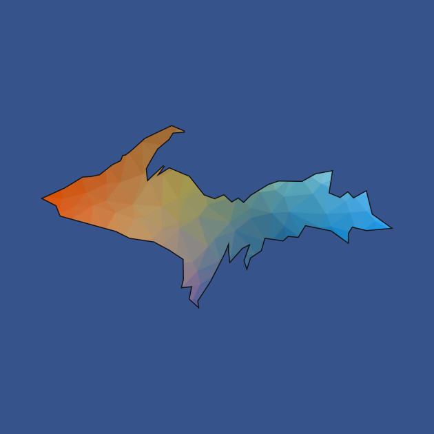 Disover Low Poly U.P. - Upper Peninsula - T-Shirt