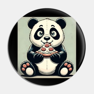 Cute Panda Bear Eating Pizza Pin