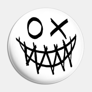 scary smile face Pin