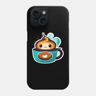 Cute coffee cup with heart Phone Case