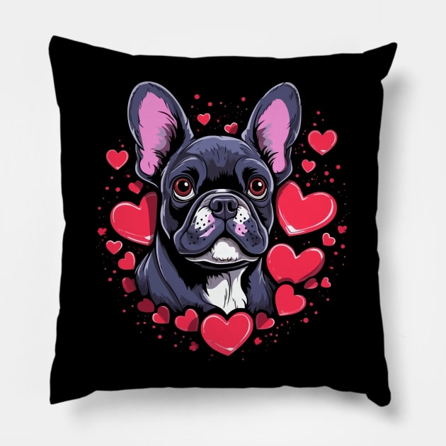 French Bulldog Valentine Day Pillow by JH Mart