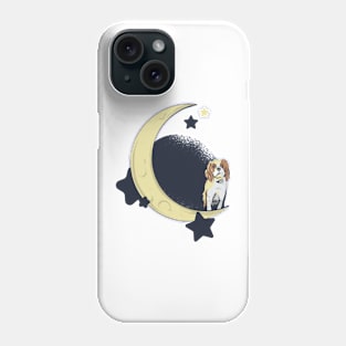 Cavalier King Charles Spaniel At The Moon Phone Case