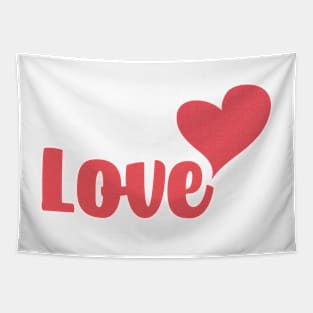 Love and Heart #valentinesday #valentine #love #red #kirovair #minimal #minimalism #buyart #design Tapestry