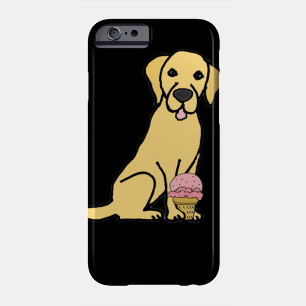 Funny Yellow Lab Dog Eating Ice Cream Yellow Lab Phone Case