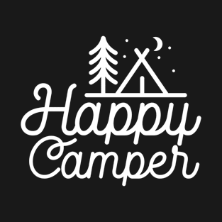 Minimalist Happy Camper Camping T-Shirt