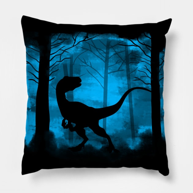 Raptor in the Woods Pillow by nickbeta