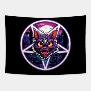 Devil Cat 666 Pentagram Tapestry