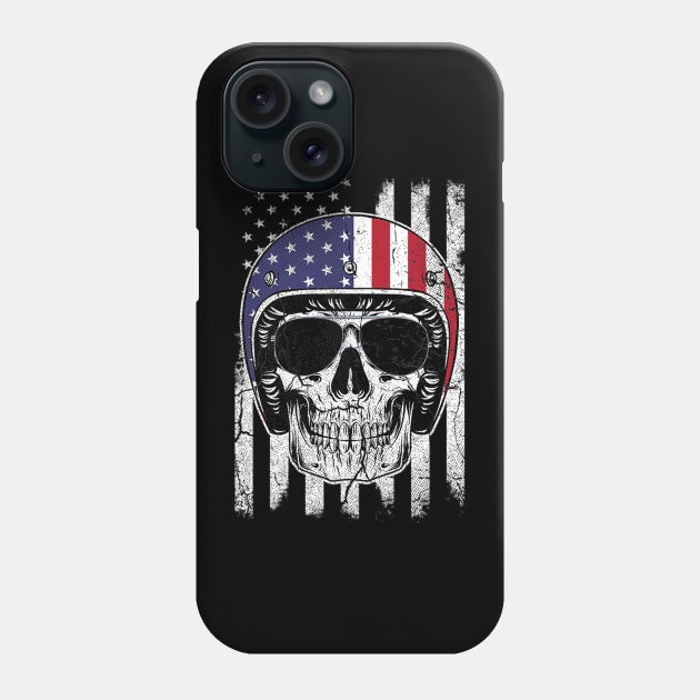 4th of July American Flag Skull Phone Case by Feliz ZombiePunk