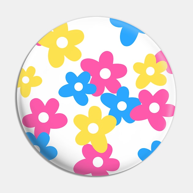 Pan Flower Pattern - Pansexual Flower Pattern Pin by Football from the Left