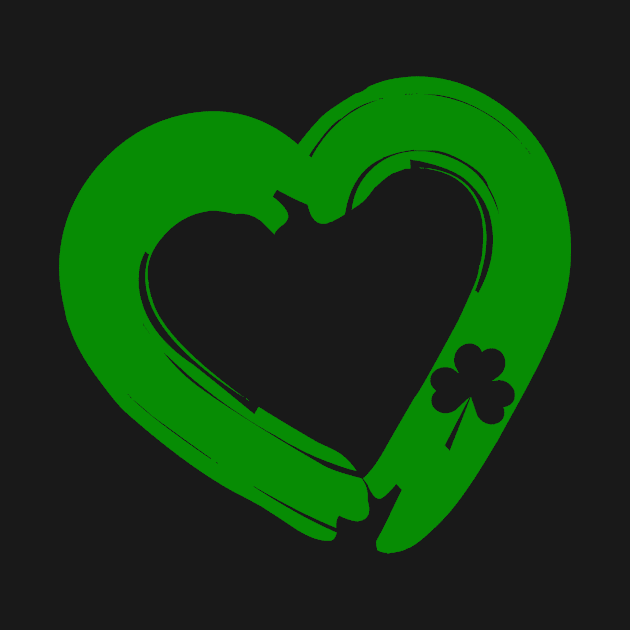 St. Patrick’s Day Big Heart with Shamrock Cutout by Scarebaby