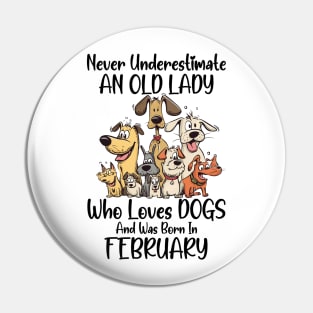 Never Underestimate An Old Lady Who Loves Dogs And Was Born In February Pin