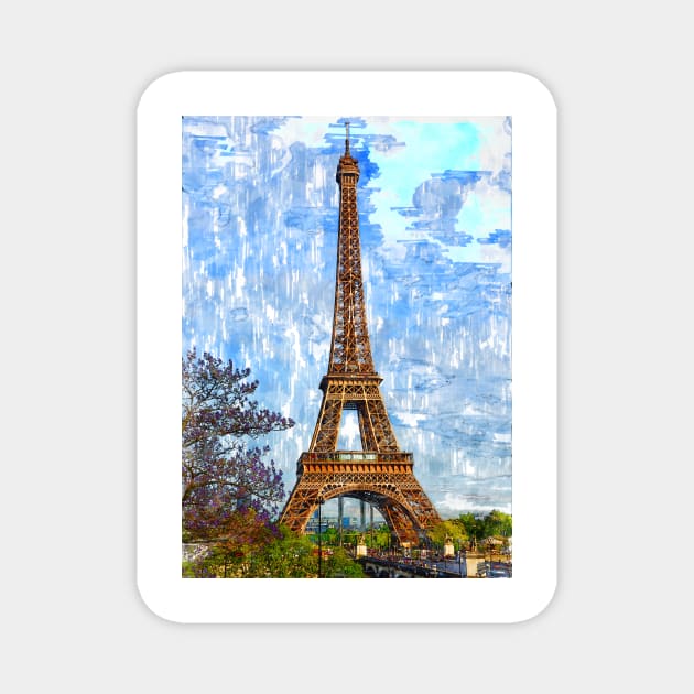 Eiffel Tower Paris France. For Eiffel Tower & Paris Lovers. Magnet by ColortrixArt