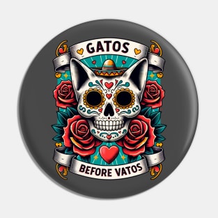 Gatos Before Vatos Skeleton Cat Kitten Lover Grumpy Skull I Never Bought A Ticket To This Show Kitty Skull Pin