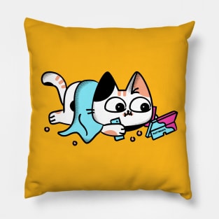 Cozy Gamer Cat Pillow