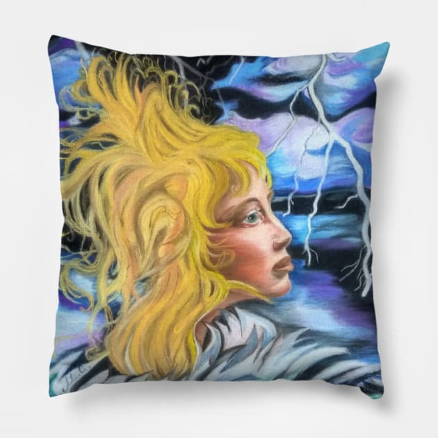 Mermaid in the Storm Pillow by mariasibireva