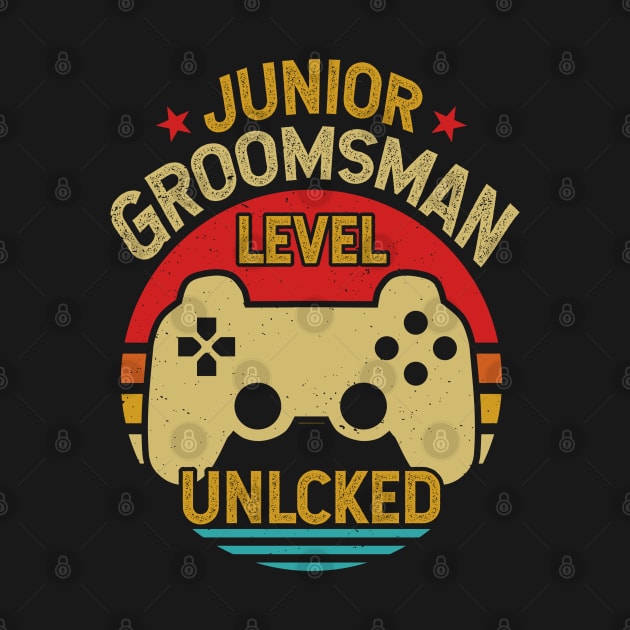 Retro Vintage Junior Groomsman Gaming Video Gamer Gift by Tesszero