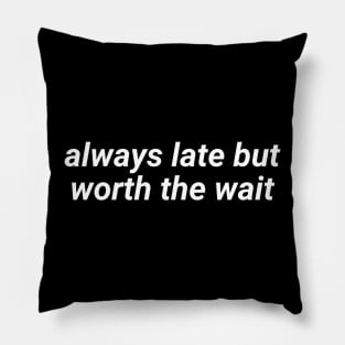 always late but worth the wait Pillow