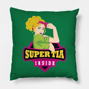 Super Tia Spanish Aunt Superhero Camisa T-shirt Cute Gift Pillow