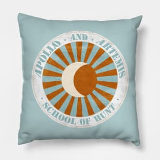 Apollo & Artemis School of Hunt retro logo Pillow